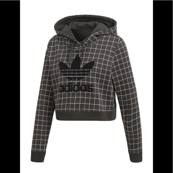Adidas Originals Black Crop Hoodie - Picture 2 of 6